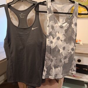 Nike Training Tank Bundle (Set of 2) - Size Small - (1) Gray & (1) Black/White